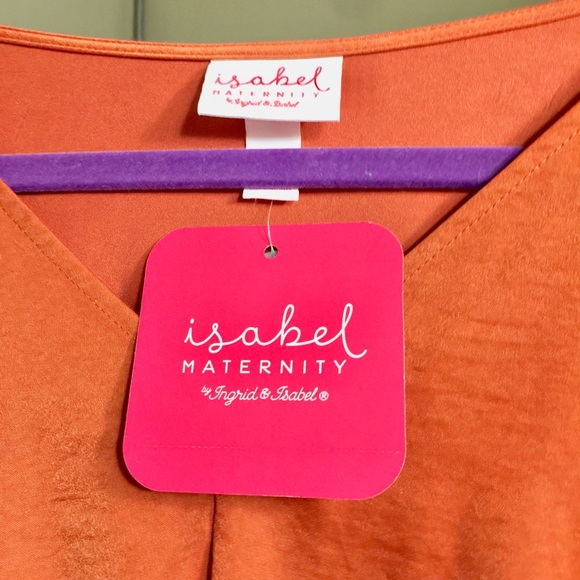 Maternity Top Isabel by Ingrid and Isabel Copper Rust L NWT - Picture 6 of 11